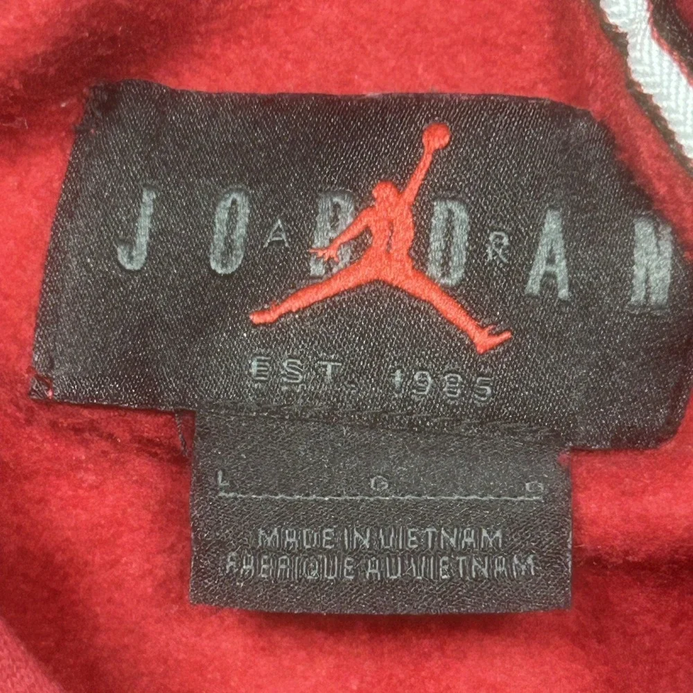 Nike Jordan Essentials Fleece Pullover Hoodie Mens L Red Sweatshirt SPOTS DA9818